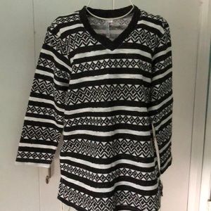 NWT Lulu B black and white stripes 3/4 sleeves S